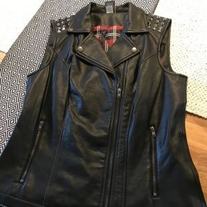 Black Faux leather vest